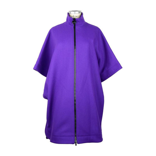 Love Moschino Elegant Purple Wool-Blend Cape purple-wool-vergine-jackets-coat