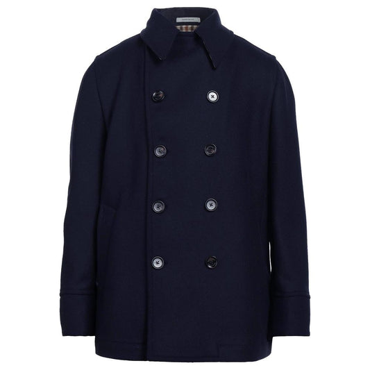 Aquascutum Elegant Double-Breasted Men's Wool Coat MAN COATS & JACKETS blue-wool-jacket-1