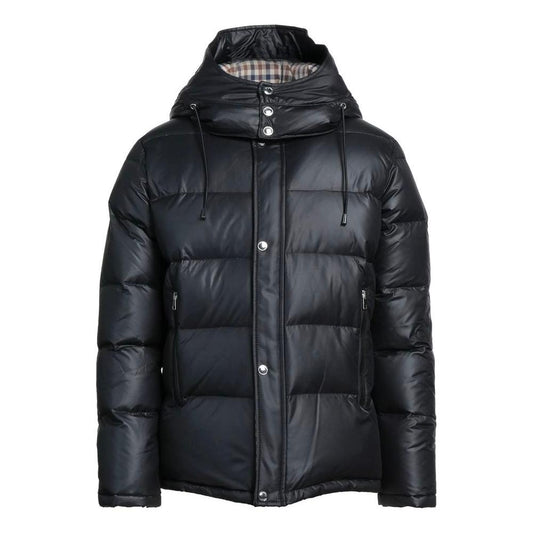 Aquascutum Elegant Black Padded Jacket with Removable Hood elegant-black-padded-jacket-with-removable-hood