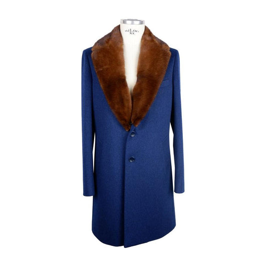 Made in Italy Elegant Virgin Wool Coat with Mink Fur elegant-virgin-wool-coat-with-mink-fur