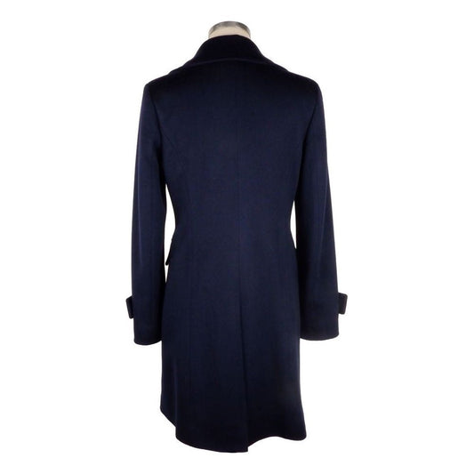 Made in ItalyElegant Blue Virgin Wool Ladies CoatMcRichard Designer Brands£599.00