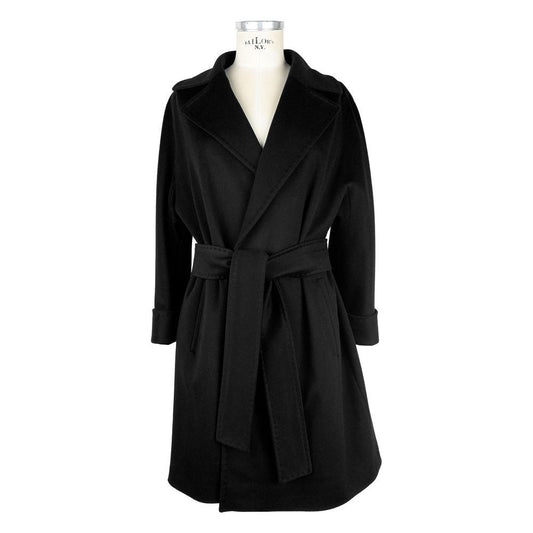 Made in Italy Elegant Black Virgin Wool Women's Coat WOMAN COATS & JACKETS black-virgin-wool-jackets-coat-2