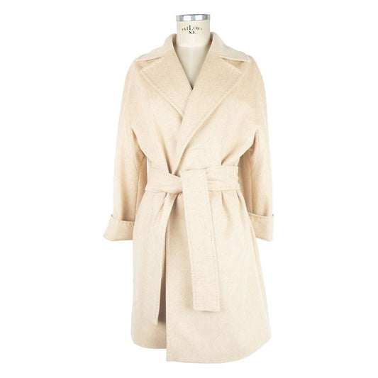 Made in Italy Elegant Wool Vergine Beige Women's Coat beige-wool-jackets-coat