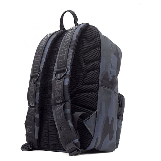 Plein Sport Sleek Grey Tiger Print Backpack MAN BACKPACKS grigio-polyester-backpack