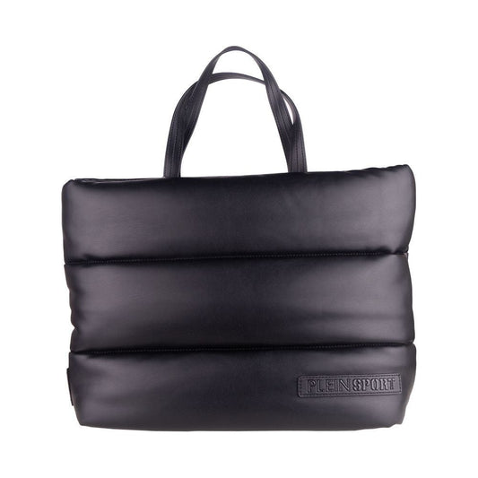 Plein Sport Elegant Black Padded Eco-Leather Shopper elegant-black-padded-eco-leather-shopper