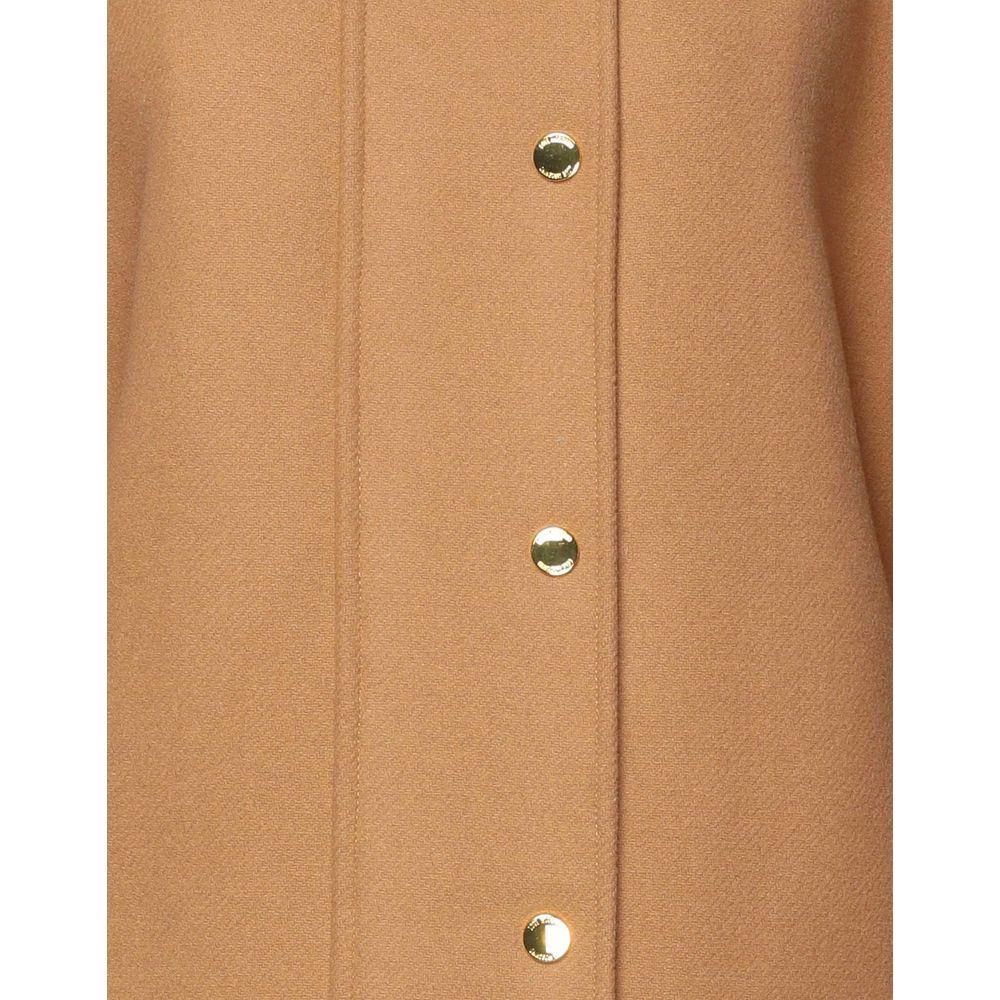 Love Moschino Elegant Brown Wool Blend Coat with Golden Accents elegant-brown-wool-blend-coat-with-golden-accents