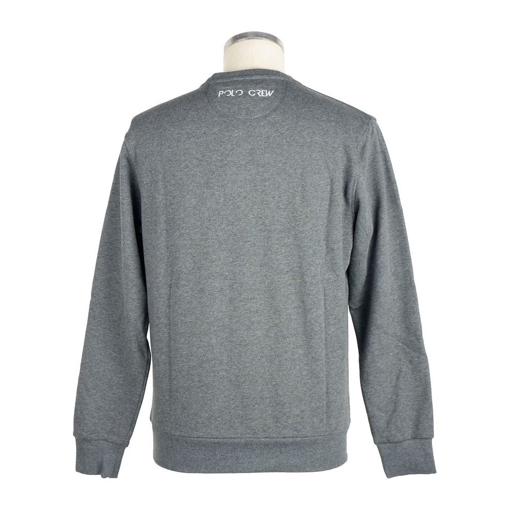 La Martina Elegant Crewneck Logo Sweatshirt MAN SWEATERS gray-cotton-sweater-5