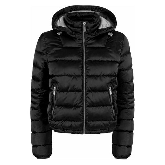 Yes Zee Chic Hooded Black Jacket with Logo Detail chic-hooded-black-jacket-with-logo-detail