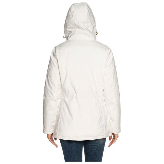 Yes Zee Chic White Hooded Down Jacket for Women chic-white-hooded-down-jacket-for-women
