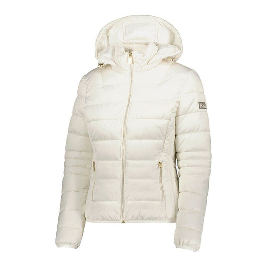 Yes Zee Chic White Short Down Jacket with Hood chic-white-short-down-jacket-with-hood