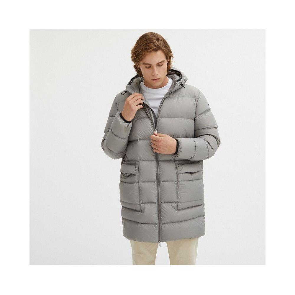 Sleek Dove Grey Centogrammi Hooded Jacket