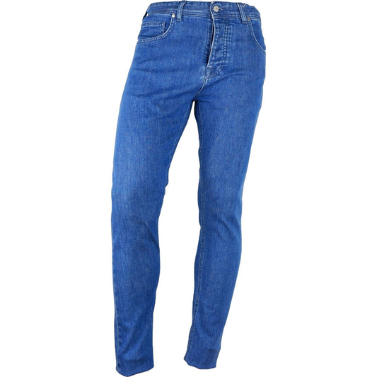 Aquascutum Chic Light Blue Cotton Denim Jeans chic-light-blue-cotton-denim-jeans