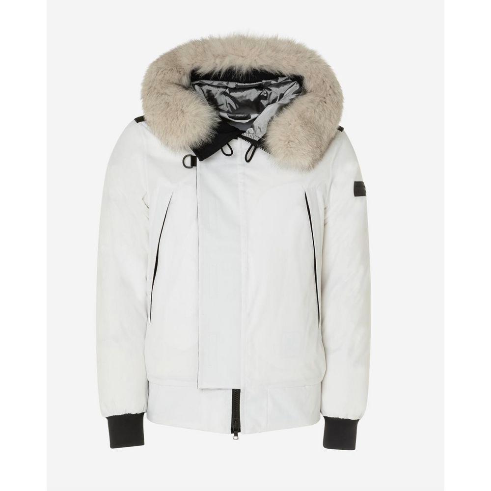 Peuterey Elegant Four-Pocket Jacket with Genuine Fox Fur Hood MAN COATS & JACKETS white-polyester-jacket