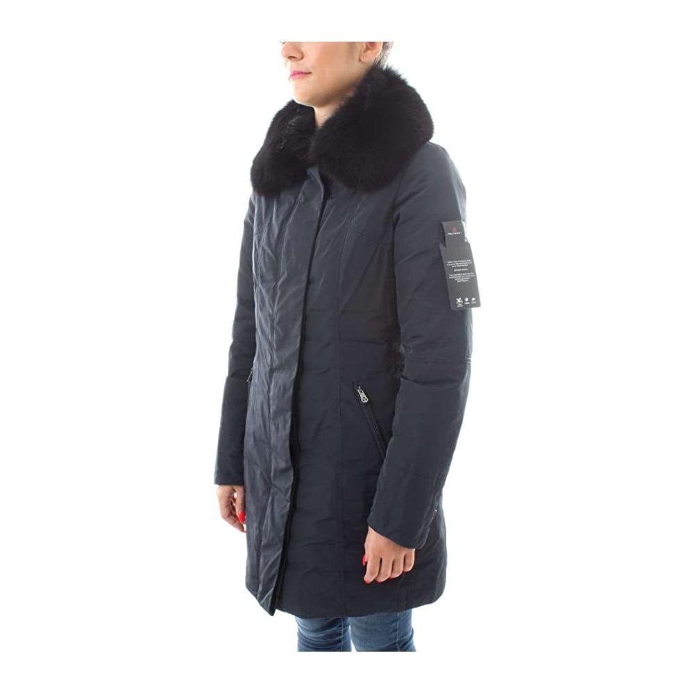 Peuterey Elegant Blue Winter Jacket with Fox Fur Hood blue-polyester-jackets-coat-5