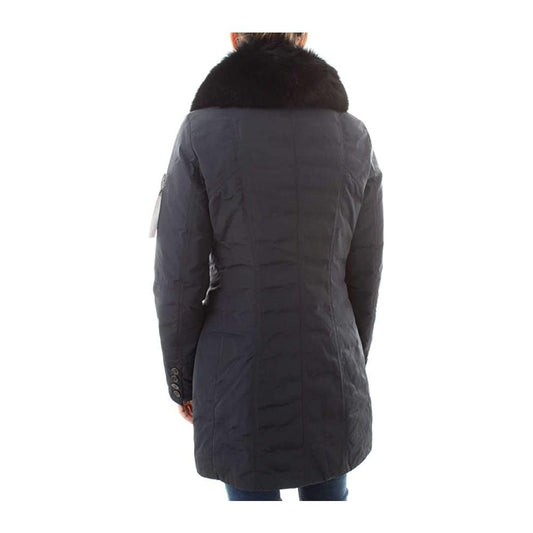 Peuterey Elegant Blue Winter Jacket with Fox Fur Hood blue-polyester-jackets-coat-5