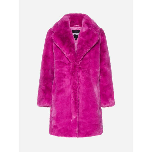 Chic Pink Faux Fur Jacket - Eco-Friendly Winter Essential