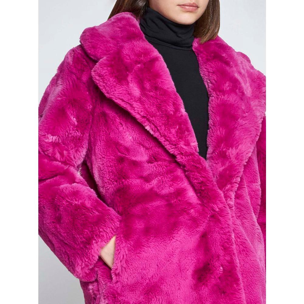Apparis Chic Pink Faux Fur Jacket - Eco-Friendly Winter Essential pink-jackets-coat