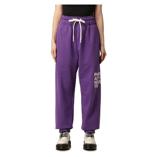 Chic Purple Logo Tracksuit Trousers