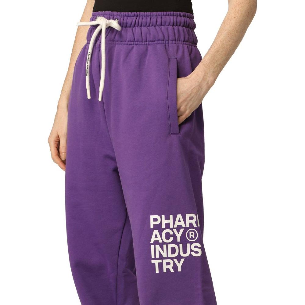 Pharmacy Industry Chic Purple Logo Tracksuit Trousers purple-cotton-jeans-pant-1