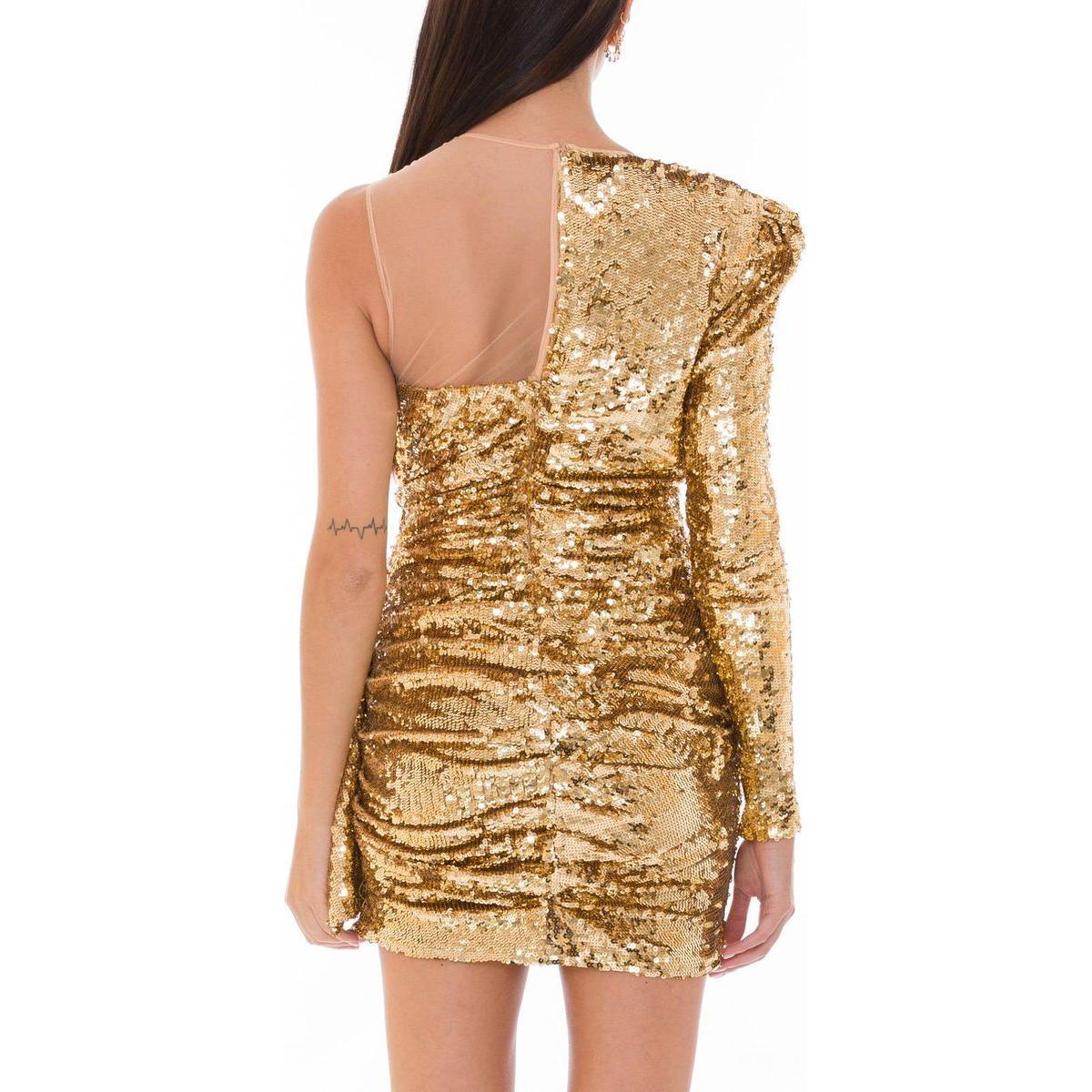 Elisabetta Franchi Glistening Gold Sequin Evening Dress glistening-gold-sequin-evening-dress