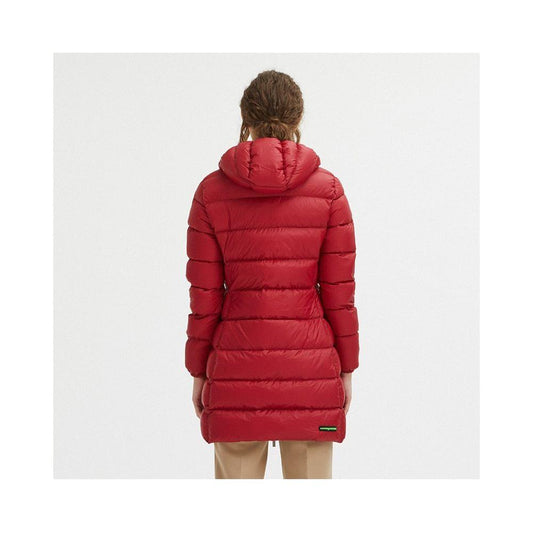 Centogrammi Reversible Goose Down Long Jacket in Pink red-nylon-jackets-coat-3