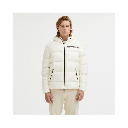 Centogrammi Elegant White Hooded Down Jacket elegant-white-hooded-down-jacket