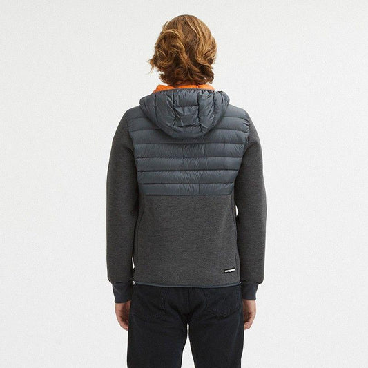 Chic Gray Puffer Jacket with Front Zip Closure