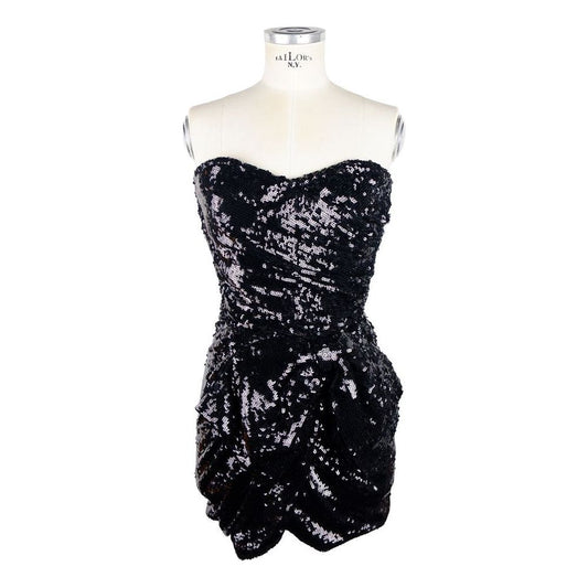 Elisabetta Franchi Sleeveless Sequined Bow Dress black-polyamide-dress-3