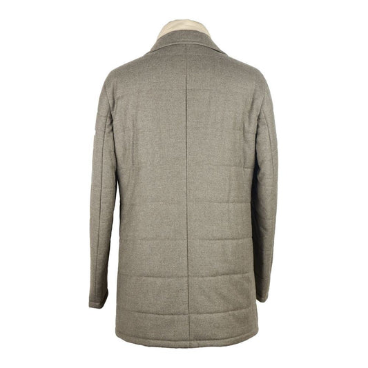 Elegant Gray Wool-Cashmere Jacket
