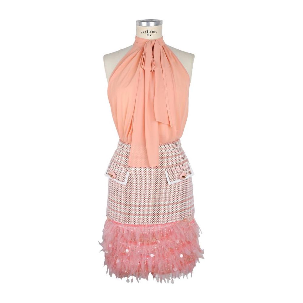 Elisabetta Franchi Antique Pink Sequin Pocketed Dress Duo pink-dress-2