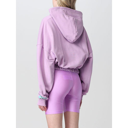 Pharmacy Industry Plush Purple Cotton Hoodie with Zip Closure purple-cotton-sweater-1