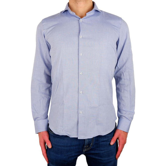 Made in Italy Elegant Milano Light Blue Oxford Shirt light-blue-cotton-shirt-40