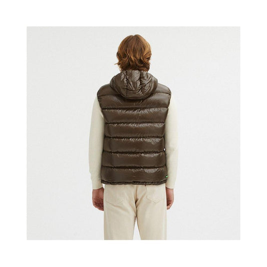 Centogrammi Reversible Hooded Duck Feather Vest brown-nylon-vest