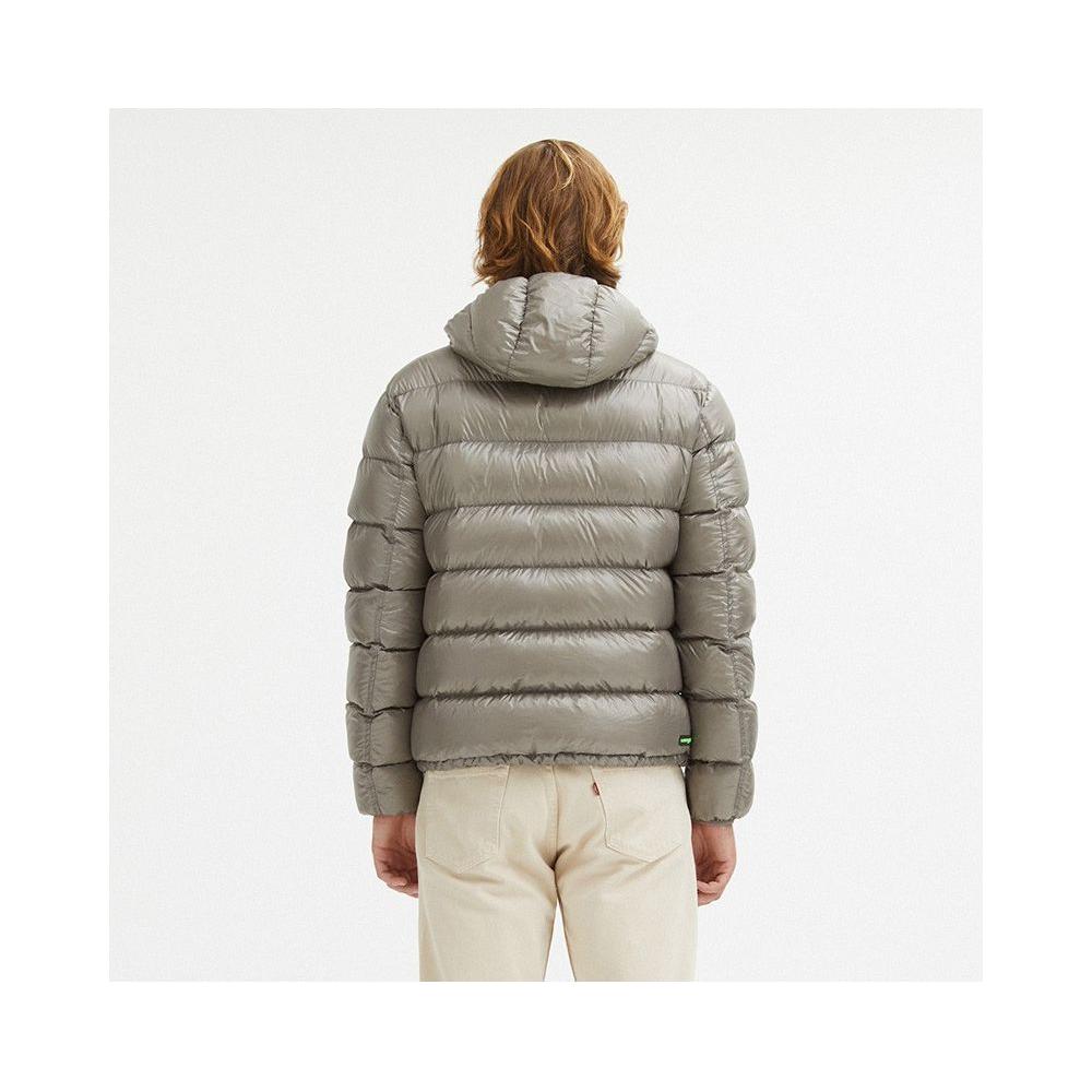 Centogrammi Reversible Hooded Jacket in Dove Grey and Brown gray-nylon-jacket-6