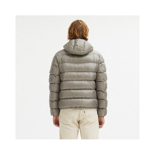 Centogrammi Reversible Hooded Jacket in Dove Grey and Brown gray-nylon-jacket-6