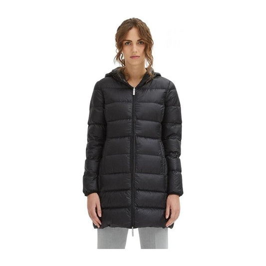 Centogrammi Sleek Nylon Down Jacket with Hood black-nylon-jackets-coat-3