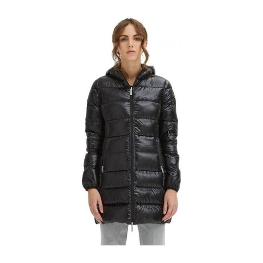 Centogrammi Sleek Nylon Down Jacket with Hood black-nylon-jackets-coat-3