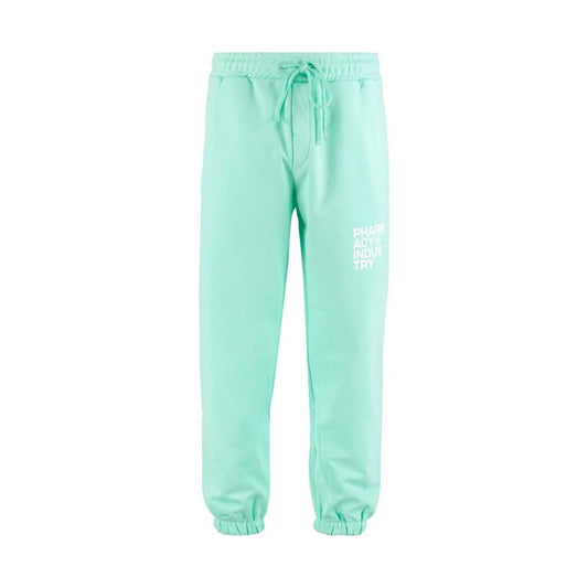 Emerald Cotton Trousers with Logo Detail
