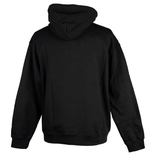 Pharmacy Industry Sleek Black Cotton Hoodie with Logo Print black-cotton-sweater-14