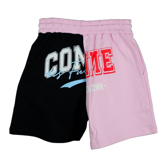 Comme Des Fuckdown Chic Two-Tone Graphic Shorts pink-cotton-short