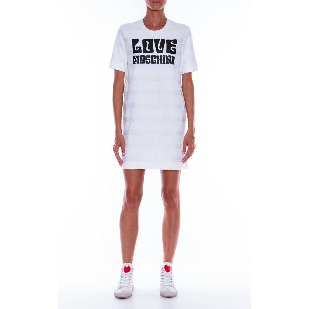 Love Moschino Chic Logo Print Cotton T-Shirt Dress chic-logo-print-cotton-t-shirt-dress