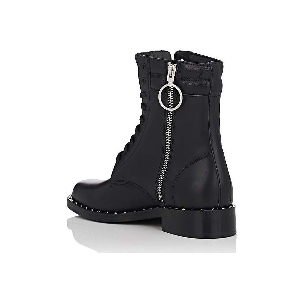 Off-White Studded Calfskin Lace-Up Ankle Boots black-calfskin-boot-1