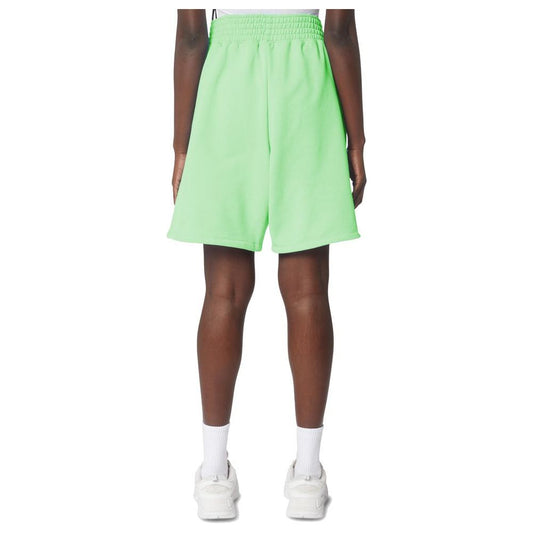 Chic Green Cotton Bermuda Shorts with Logo