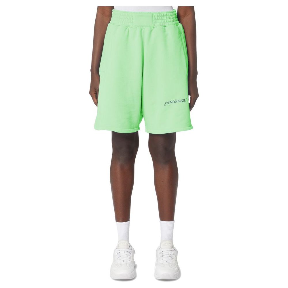 Hinnominate Chic Green Cotton Bermuda Shorts with Logo chic-green-cotton-bermuda-shorts-with-logo