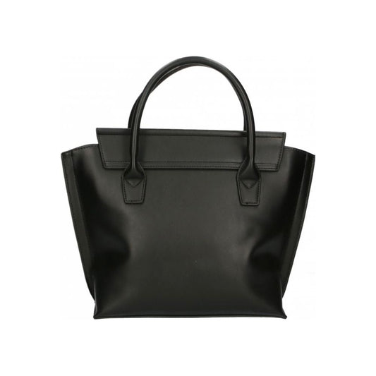 Sleek Black Tote with Chic Logo Detail