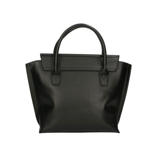 Plein Sport Sleek Black Tote with Chic Logo Detail black-polyurethane-handbag-10