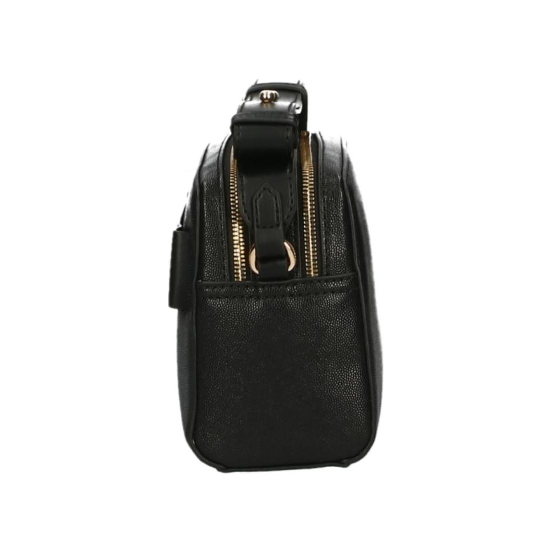 Sleek Black Double-Zip Crossbody Bag
