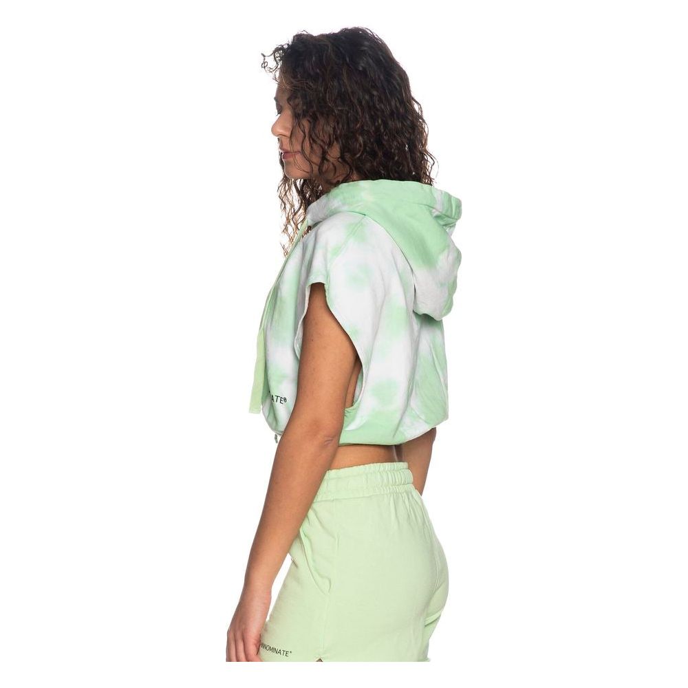 Hinnominate Apple Green Brushed Tie-Dye Sleeveless Hoodie apple-green-brushed-tie-dye-sleeveless-hoodie