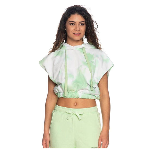 Hinnominate Apple Green Brushed Tie-Dye Sleeveless Hoodie green-cotton-sweater-69