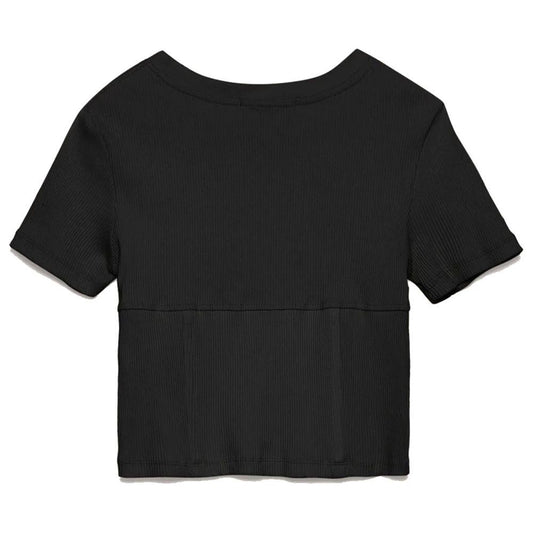 Hinnominate Chic Ribbed Cotton Tee with Logo Detail chic-ribbed-cotton-tee-with-logo-detail